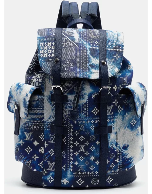 Louis Vuitton Blue Bandana Canvas Limited Edition Christopher MM Backpack