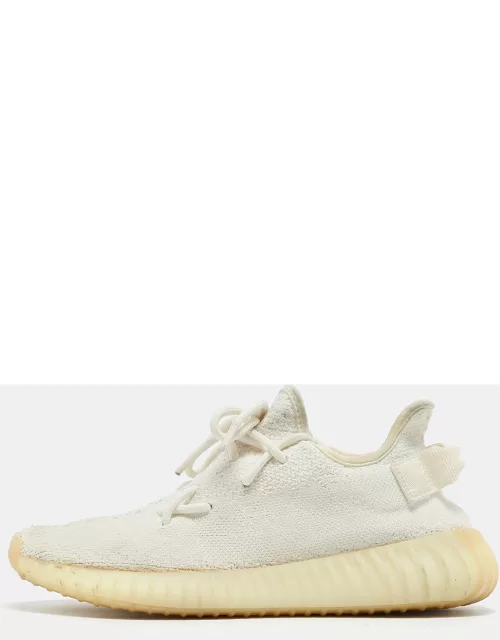 Yeezy x Adidas White Knit Fabric Boost 350 V2 Cream Sneaker