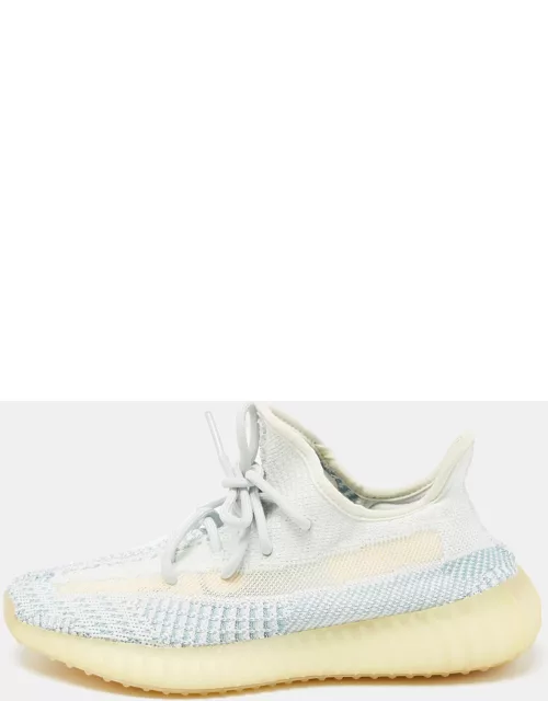Yeezy x Adidas Blue/White Knit Fabric Boost 350 V2 Cloud White Sneaker