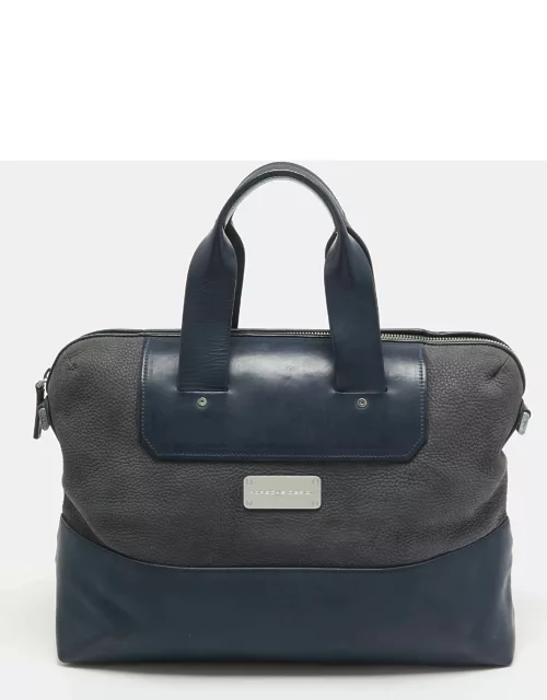 Porsche Design Blue Nubuck Leather Briefcase Bag