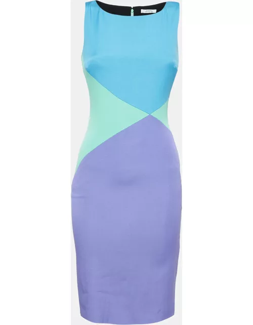 Versace Collection Multicolor Stretch Crepe Sleeveless Sheath Dress