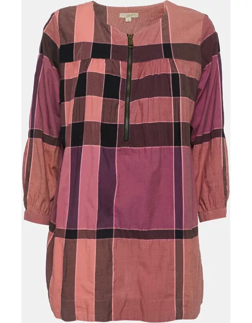 Burberry Brit Pink Checked Cotton Tunic