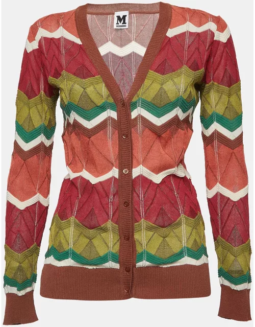 M Missoni Multicolor Patterned Knit Buttoned Cardigan