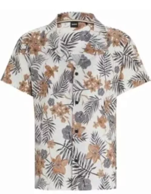 Regular-fit shirt with seasonal print- White Men's Beach Top