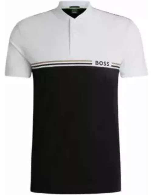 BOSS x Matteo Berrettini slim-fit polo shirt with UV protection- Black Men's Polo Shirt
