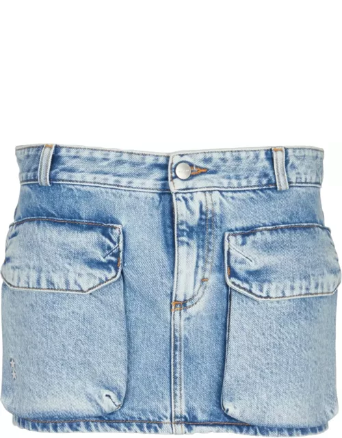 Icon Denim Multi-pocket Denim Skirt