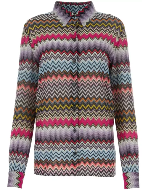 Missoni Patternede Embroidered Button-up Long-sleeved Shirt