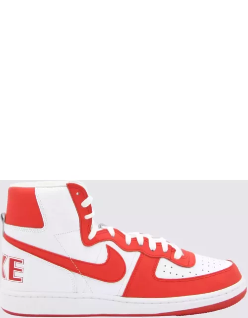 Comme des Garçons White And Red Leather Sneaker