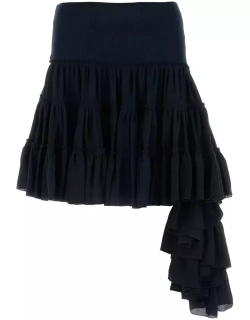 Loewe Midnight Blue Silk Mini Skirt