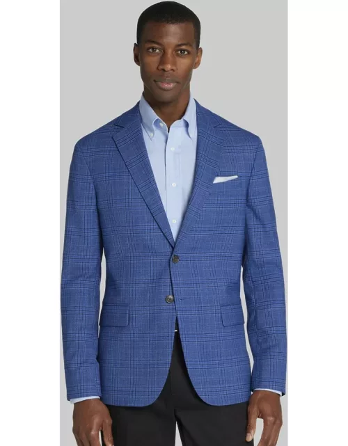 JoS. A. Bank Men's Tailored Fit Windowpane Sportcoat, Blue, 41 Regular