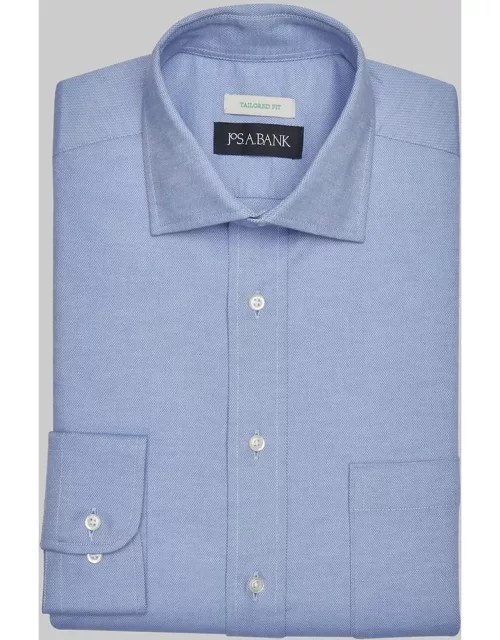 JoS. A. Bank Men's Tailored Fit Oxford Dress Shirt, Blue, 15 34