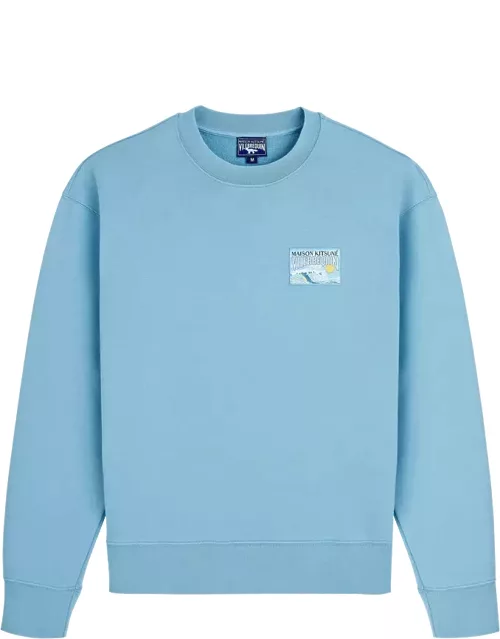 Unisex Cotton Crewneck Sweatshirt Wave - Vilebrequin X Maison Kitsuné - Sweater - P435 - Blue