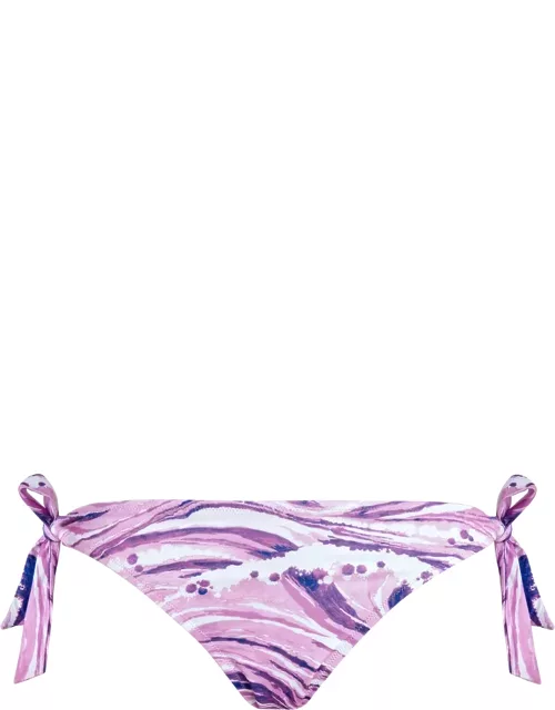 Women Side Tie Bikini Bottom Wave - Vilebrequin X Maison Kitsuné - Swimming Trunk - Flamme - Purple