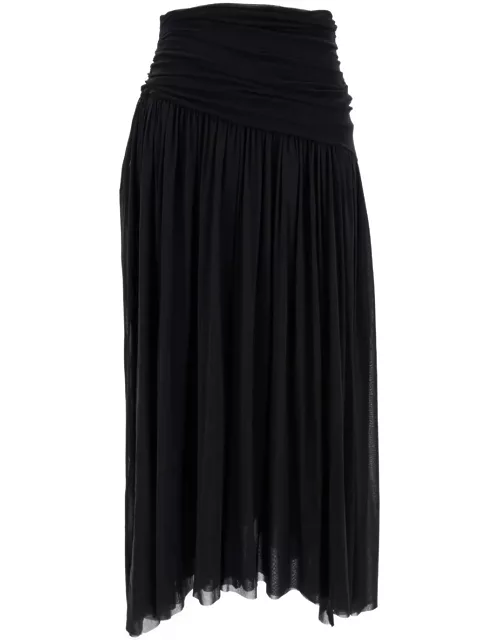 Philosophy di Lorenzo Serafini Black Longuette Pleated Skirt In Polyamide Jersey Woman