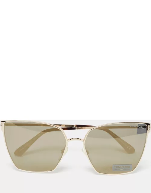 Tom Ford Black/Gold Helena TF653 Butterfly Sunglasse