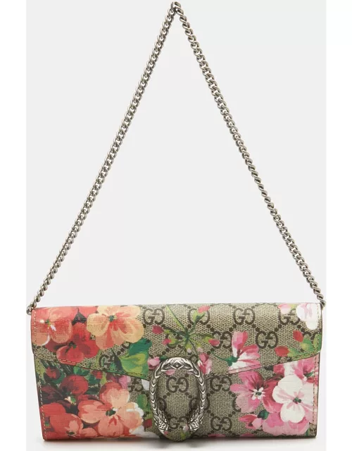 Gucci Multicolor GG Supreme Blooms Canvas Dionysus Wallet on Chain