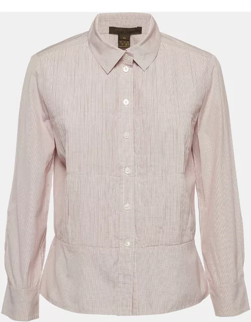 Louis Vuitton Pink Checked Poplin Pleated Shirt