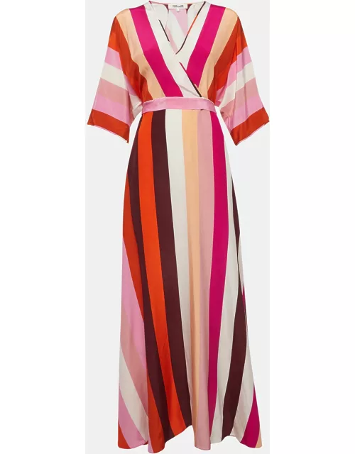 Diane Von Furstenberg Multicolor Striped Silk Maxi Dress
