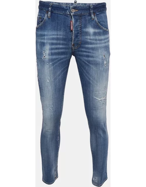 Dsquared2 Blue Distressed Denim Jeans M Waist 34"