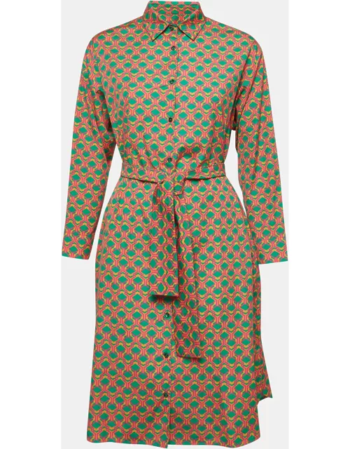 Weekend Max Mara Multicolor Printed Cotton Belted Shirt Dress