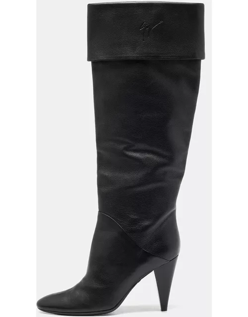 Giuseppe Zanotti Black Leather Knee Length Boot
