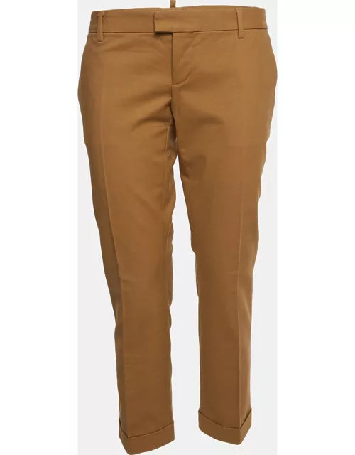 Dsquared2 Brown Cotton Formal Trousers