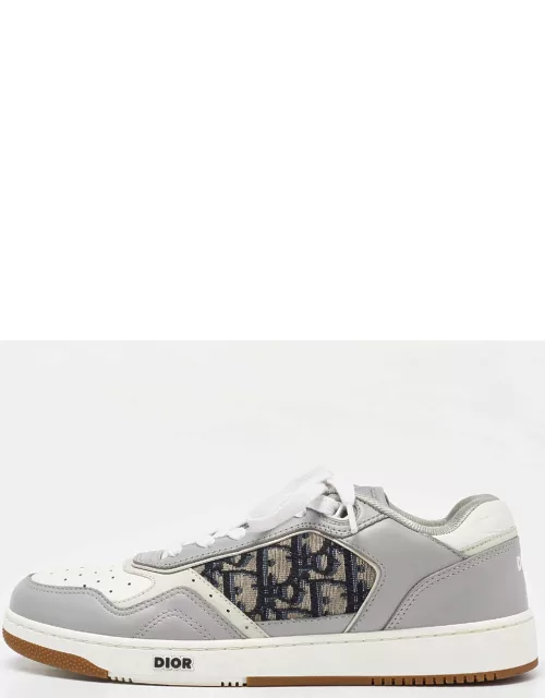 Dior Grey/White Leather and Oblique Canvas B27 Sneaker