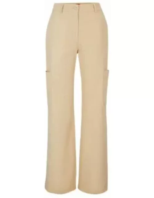 Regular-fit cargo trousers in stretch cotton- Light Beige Women's HUGO Your Way