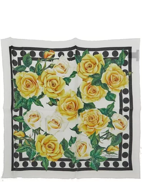 Dolce & Gabbana Floral Printed Square Scarf