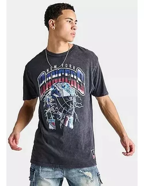 Men's Mitchell & Ness New York Rangers NHL Crease Lightning Graphic T-Shirt