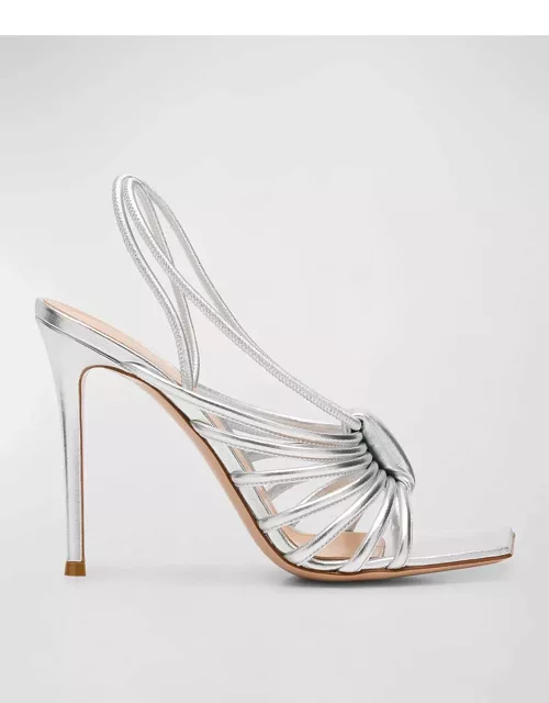 Metallic Strappy Caged Slingback Sandal