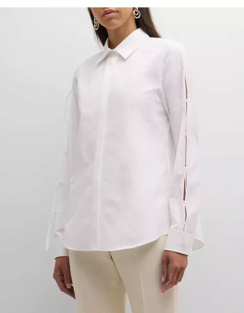 Split-Sleeve Button-Down Shirt
