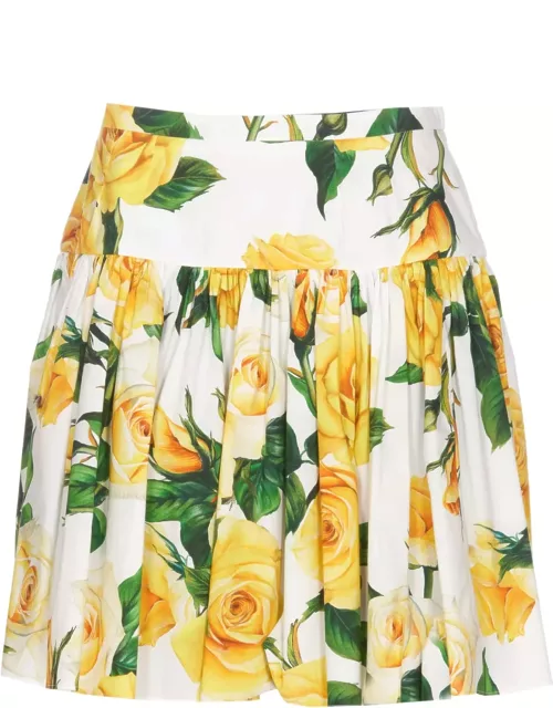 Dolce & Gabbana Floral Printed Mini Skirt
