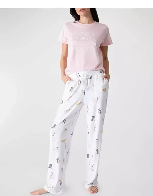 Rescued Love Dog-Print Pajama Set