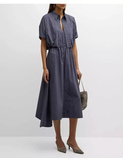 Light-Weight Shirtdress with Fitted Waist and Monili Loop Detai