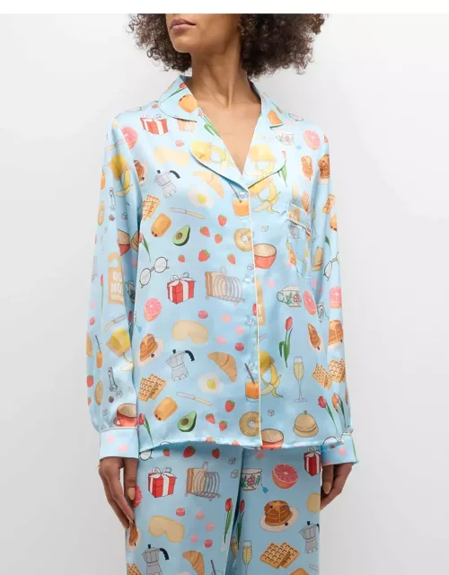 Breakfast In Bed Printed Pajama Set