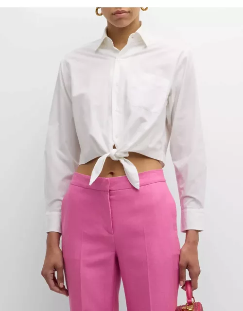 Ellie Cropped Button-Front Shirt