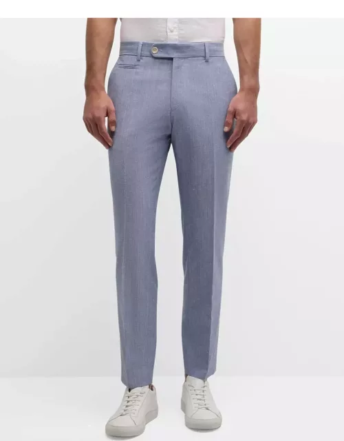 Men's Slim Cotton Flat-Front Pant
