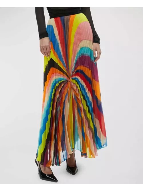Pomelo Stripe Katz Pleated Maxi Skirt