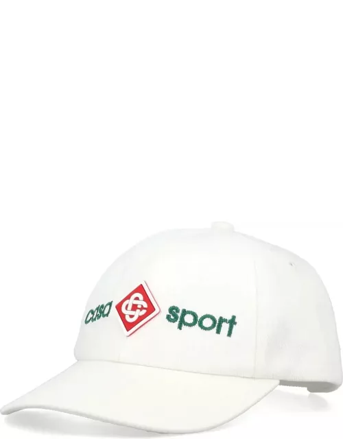 Casablanca White Baseball Hat With Front Logo