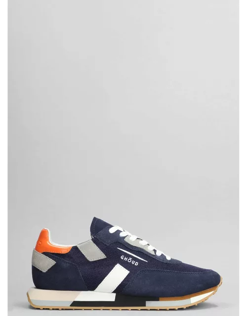 GHOUD Rush Multi Sneakers In Blue Suede And Fabric