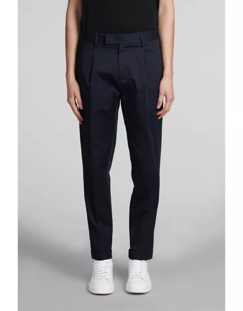 Low Brand Oyster Pants In Blue Cotton