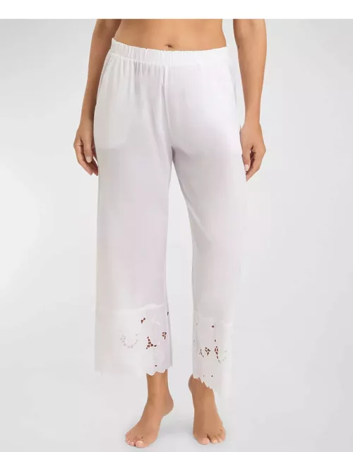 Clara Cropped Floral-Embroidered Cotton Pant