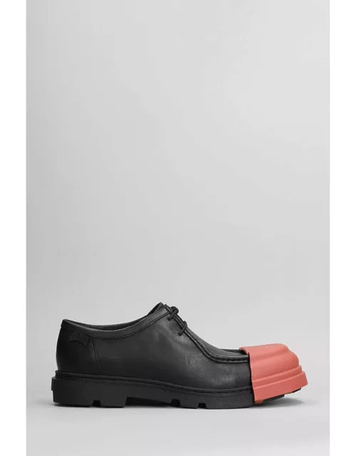 Camper Junction Lace Up Shoes In Black Leather