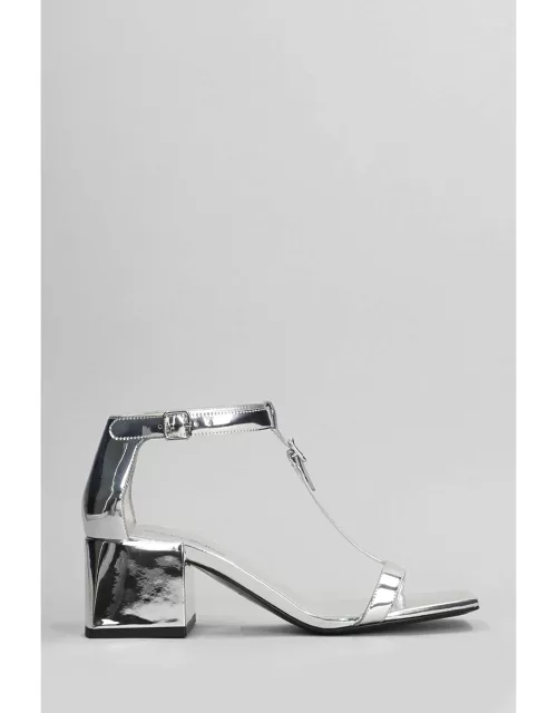 Courrèges Sandals In Silver Patent Leather