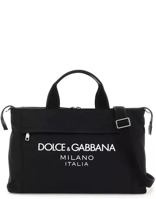 Dolce & Gabbana Nylon Duffle Bag With Logo