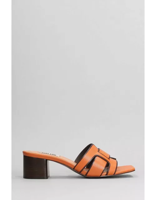 Bibi Lou Holly 50 Slipper-mule In Orange Leather