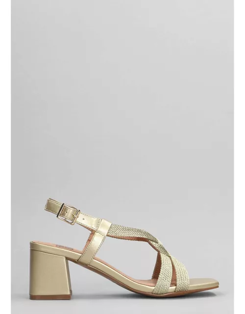 Bibi Lou Setsuko Sandals In Gold Leather
