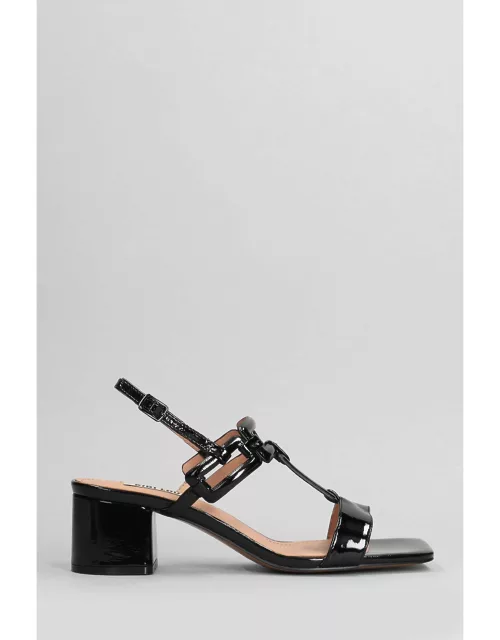 Bibi Lou Zinnia 50 Sandals In Black Patent Leather