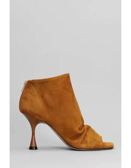 Marc Ellis High Heels Ankle Boots In Leather Color Suede